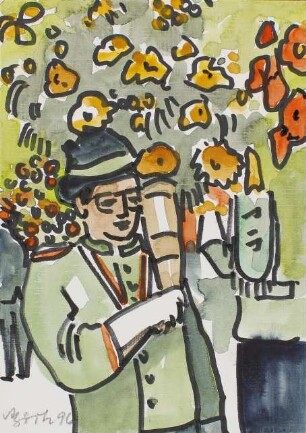 Postkarte Alfred Book, Blumenhorn (1996)