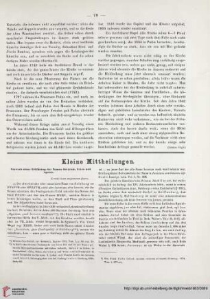 Kleine Mittheilungen