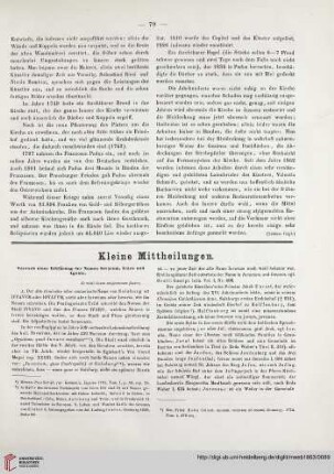 Kleine Mittheilungen