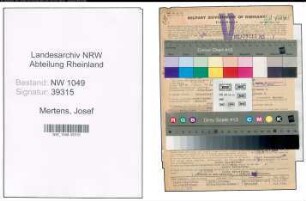 Entnazifizierung Josef Mertens , geb. 07.02.1913 (Autoschlosser)