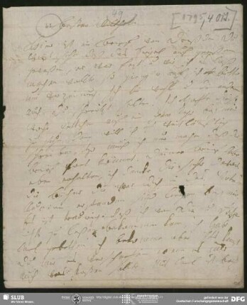 Eigenh. Brief von Johanna Christiane Erdmuthe Schlegel an August Wilhelm von Schlegel, Hannover, 04.10.1795
