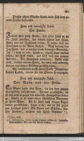 Zwey und neunzigste Fabel. Die Hunde