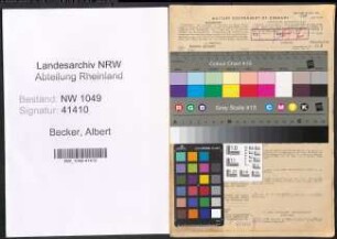 Entnazifizierung Albert Becker , geb. 19.06.1889 (Landwirt)
