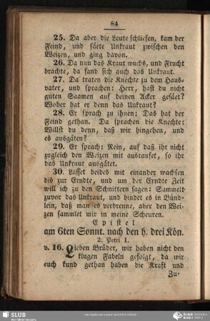 [Am sechsten Sonntage nach den heiligen drei Koenigen]