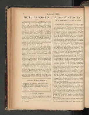 La Colonisation Officielle.