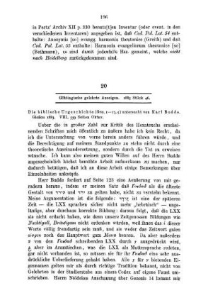 20 Göttingische gelehrte Anzeigen. 1883 Stück 46. Die biblische Urgeschichte [...]