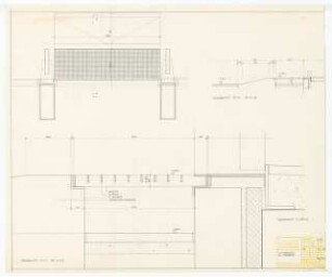 Hochschulbibliothek, Karlsruhe Neubau: Gitterrost UG Ostseite, 1:10, 1:1