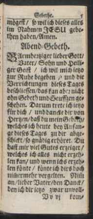 Abend-Gebeth.