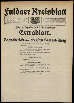 Ausgabe vom Freitag, den 10. Dezember 1915.