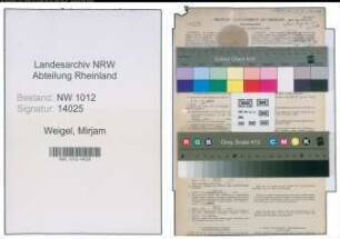 Entnazifizierung Mirjam Weigel , geb. 14.05.1909 (Haustochter)