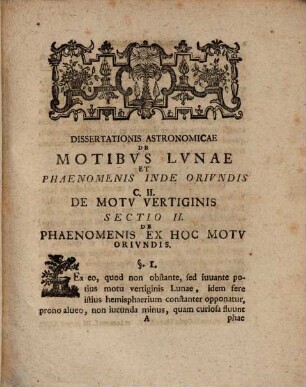 Dissertatio Philosophico-Astronomica De Motv Terrae Et Phaenomenis Inde Orivndis, Dissertatio Astronomica Tertia