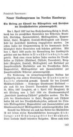 Neuer Siedlungsraum im Norden Hamburgs
