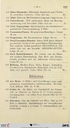 Bibliothek (Nr. 622-660)