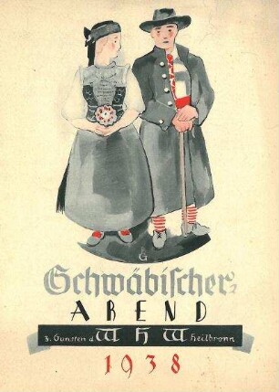 Einladung bzw. Textblatt "Schwäbischer Abend z. Gunsten d. WHW Heilbronn"