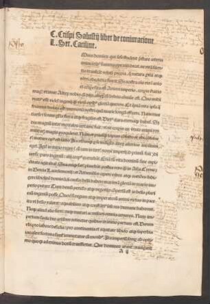 C. Crispi Salustii liber de coniuratione L. Ser. Catiline.