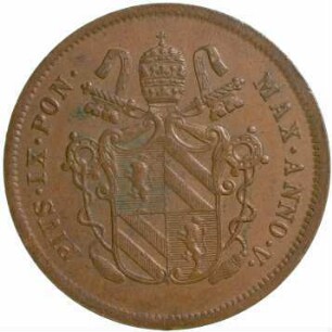 Münze, 2 Baiocchi, 1850