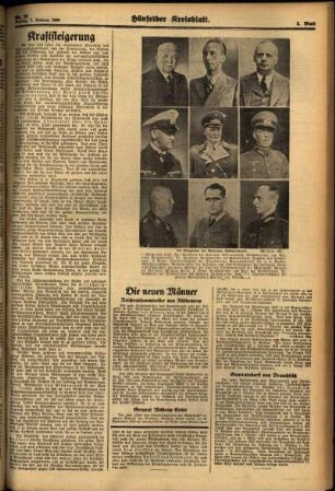 Zweite Ausgabe vom Montag, den 07. Februar 1938.