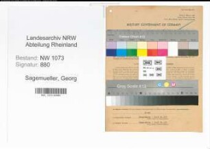 Entnazifizierung Georg Sagemueller , geb. 12.03.1888 (Kaufmann)