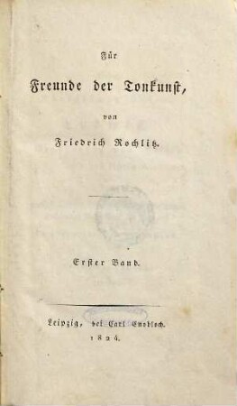 Für Freunde der Tonkunst, 1