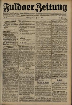 Ausgabe vom Montag, den 14. Januar 1918.