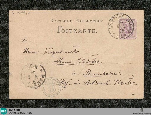 Brief von Felix Mottl an Hans Schuster - K 3478