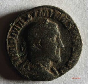 Römische Münze, Nominal Sesterz, Prägeherr Maximinus Thrax, Prägeort Rom, Original