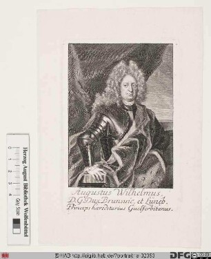 Bildnis August Wilhelm, Herzog zu Braunschweig-Lüneburg-Wolfenbüttel (reg. 1714-31)