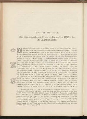 Zweiter Abschnitt. Die niederländische Malerei der ersten Hälfte des 16. Jahrhunderts.