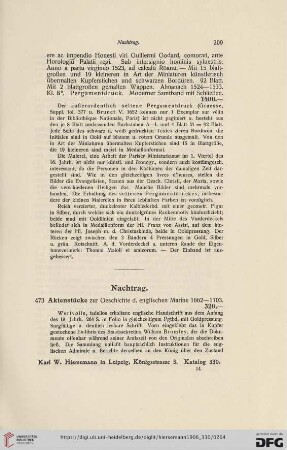 Nachtrag (Nr. 473 - 488)