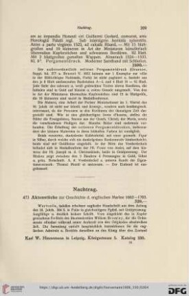 Nachtrag (Nr. 473 - 488)