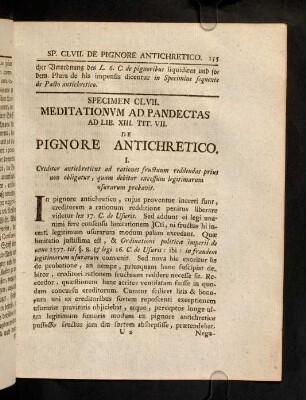 155-165, Sp. 157. De Pignore antichretico