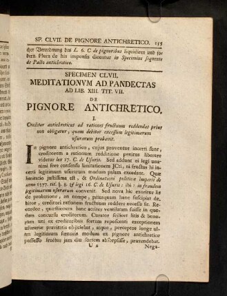 155-165, Sp. 157. De Pignore antichretico
