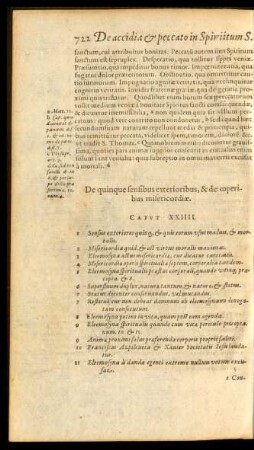 De quinque sensibus exterioribus, & de operibus misericordiae. Caput XXIIII.