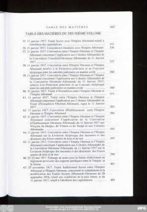 Table Des Matières Du Deuxième Volume
