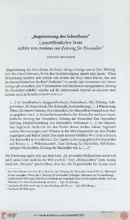 "Begeisterung des Schreibens"
