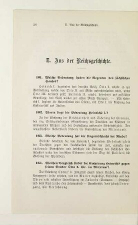 E. Aus der Reichsgeschichte
