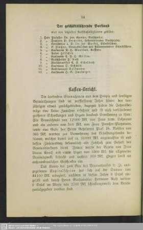 Kassen-Bericht
