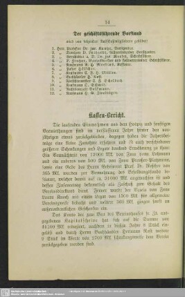 Kassen-Bericht