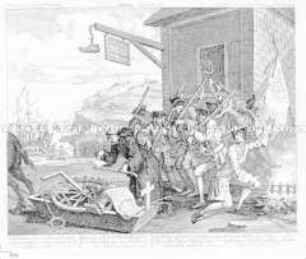 Die Invasion: Frankreich (Nr. 39 der "Sammlung Hogarthischer Kupferstiche", siebente Lieferung)