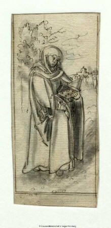 Heilige Nonne, lesend, nach rechts