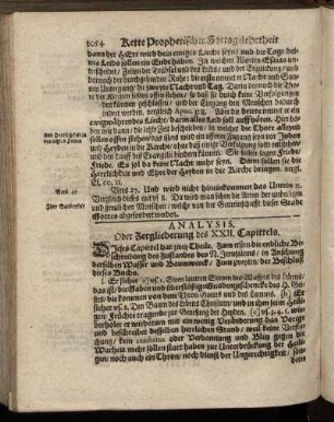 Analysis. Oder Zergliederung des XXII. Capittels