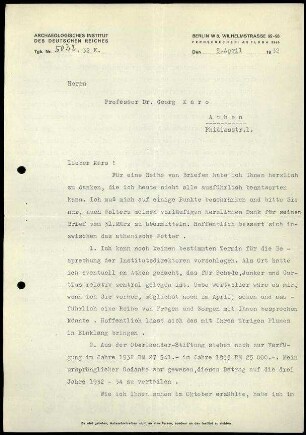 G. Rodenwaldt an G. Karo