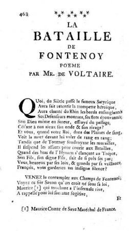 La Bataille de Fontenoy poeme