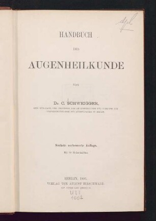 Handbuch der Augenheilkunde