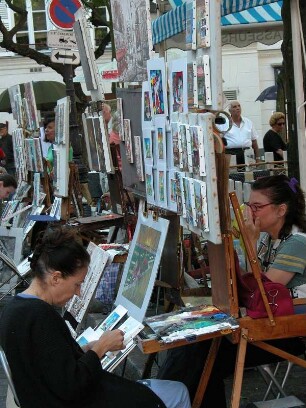 Paris Montmartre, Maler Staffeleien am Place du Tertre