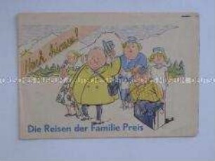 Reich illustrierte Propagandaschrift der SPD zur Bundestagswahl 1957 mit Karikaturen auf die Preispolitik der Bundesregierung