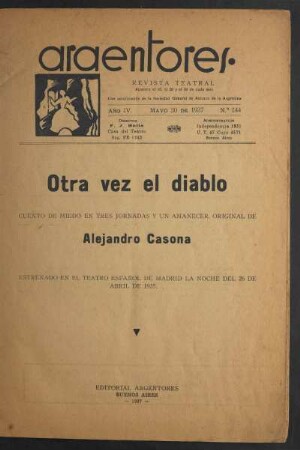 1937014400: Otra vez el diablo : cuento de miedo en tres jornadas y un amanecer