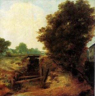 Wassergraben mit Mühle