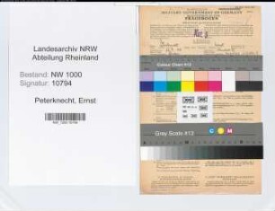 Entnazifizierung Ernst Peterknecht, geb. 20.09.1895 (Vermessungsrat)