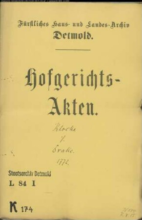 Klocke, Johann Heinrich, Meier zu Pillenbruch gegen Witwe Drake zu Voßhagen - Schuldforderung